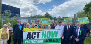 Protest over huge pile of waste which could put children 'at risk'