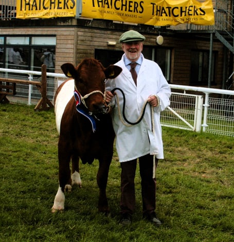 Andrew Tanner and his champion Sheeted Somerset cattle