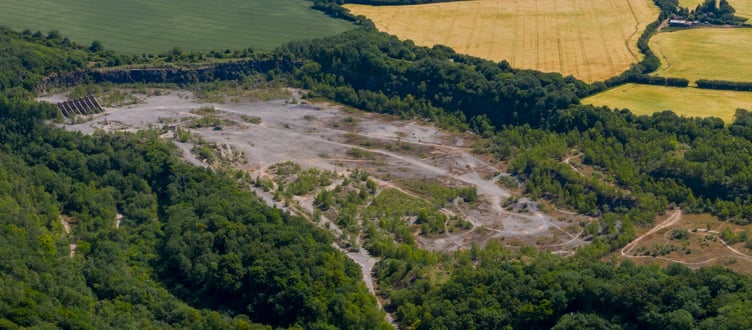 Aerial view of Westdown Quarry (Heidelberg Materials UK)