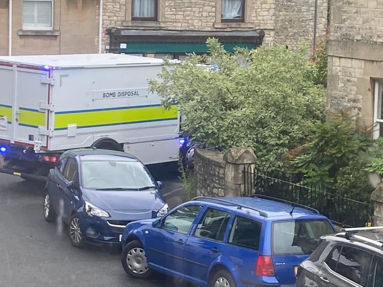 A bomb disposal unit in Timsbury this morning (July 16)