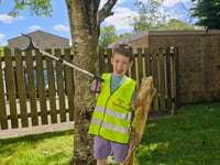 7-year-old George cleans up for charity