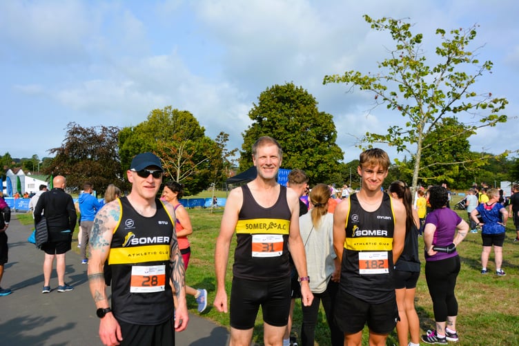 Frome 5km runners (left to right): Stuart Godfrey, Peter Green and Dylan Cole