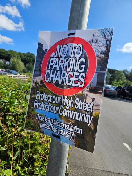 A sign encouraging people to have their say on plans to introduce emissions-based parking in Bath and North East Somerset (Picture: Shaun Hughes)