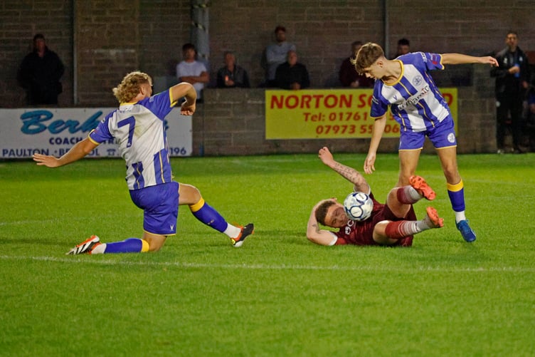 Action from Paulton's home game against Clevedon