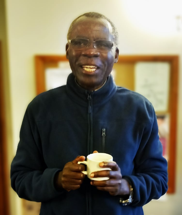 Father Leonard prepares for his trip to Museyni, Rwanda.