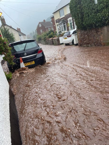 Flooding on Combeland Road in Minehead in September last year (Photo: Somerset Council)