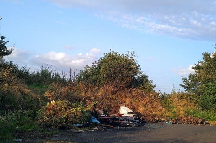 Fly-tipping at Berkley Lane in Frome (Photo: Mendip District Council)