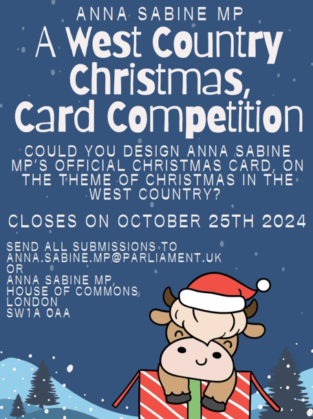 Poster for Anna Sabine MP's Christmas card competition