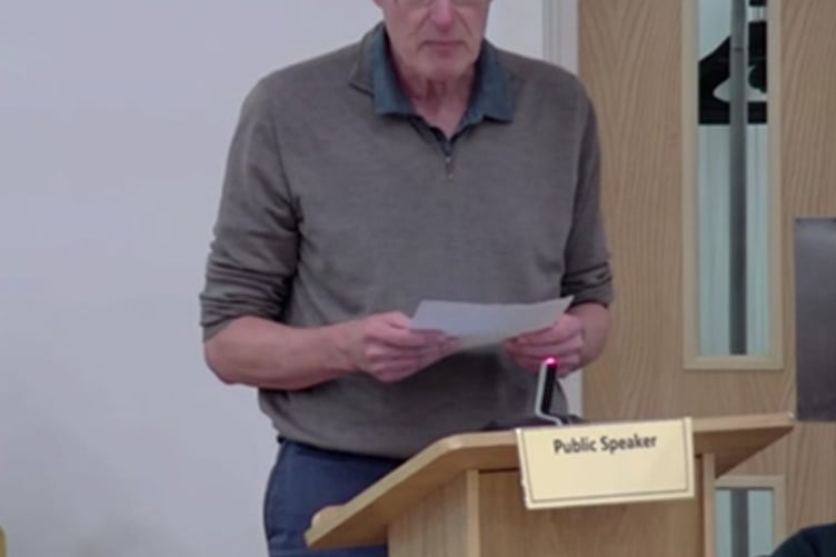 Brian Clarke presents his petition to The Full Council in Bridgwater