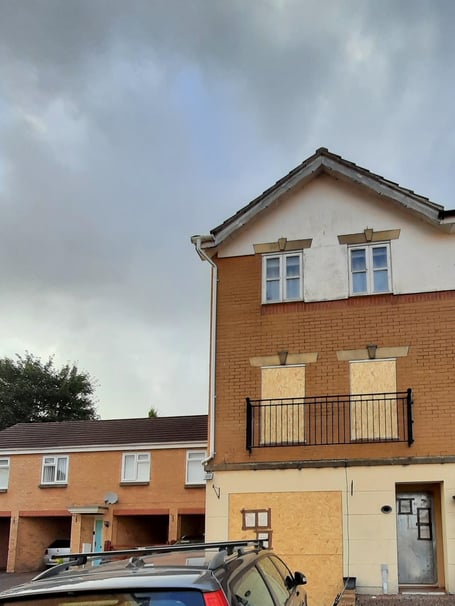 The house on Ermine Street in Yeovil that has been ordered to be boarded up for three months due to ongoing anti-social behaviour.