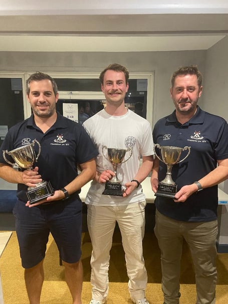 The three players of the year, left to right: Jon Strand, Zach Cox and Neil Watkins