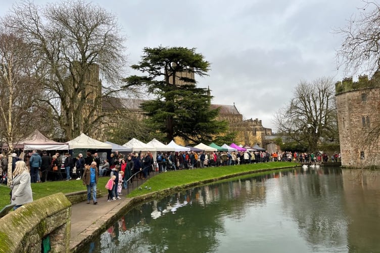 Wells Christmas Market on the Bishops Palace Green