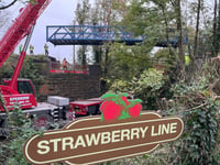 Bridge the size of a double decker bus helps to link traffic free path