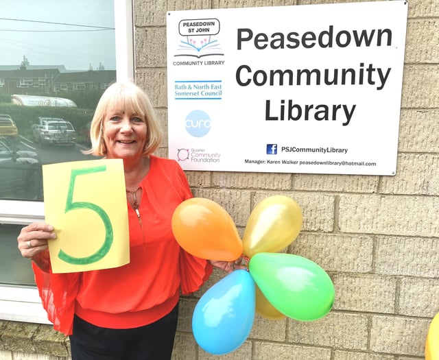 Peasedown St John’s community library celebrates five years of opening