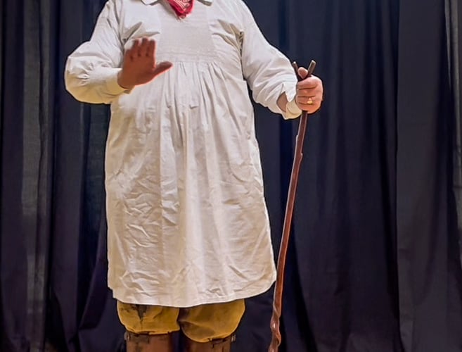 Martin Horler playing local character Jimmy Riddle