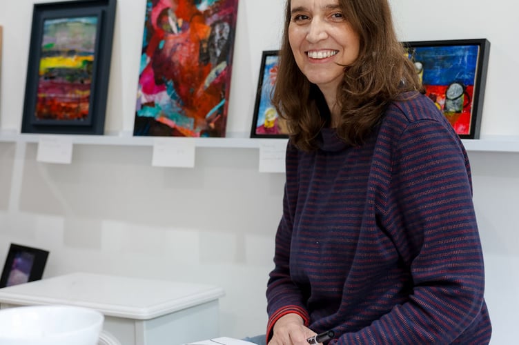 Phil Batty, from Atworth in Wiltshire, with her artwork