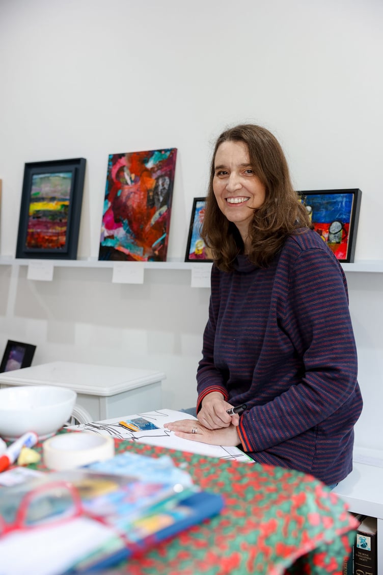 Phil Batty, from Atworth in Wiltshire, with her artwork