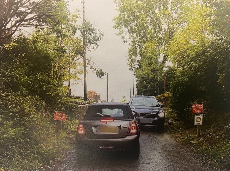 Locals warned Mead Lane in Sandford was already narrow (Image: Winscombe and Sanford Parish Council)
