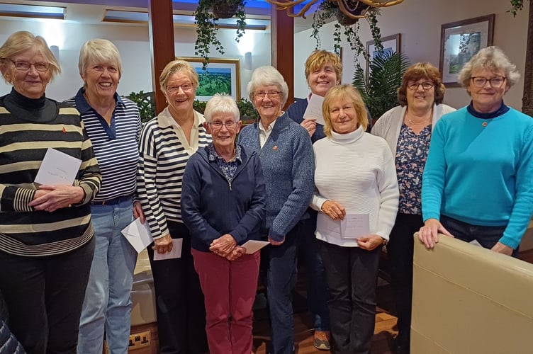 Orchardleigh Ladies who have won the monthly Medal and Stableford prizes during 2024. Retiring Lady Captain Lin Handley is on the left.