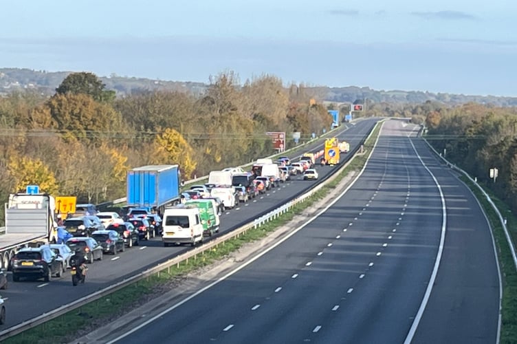 Huge queues on the M5 following a fatal collision