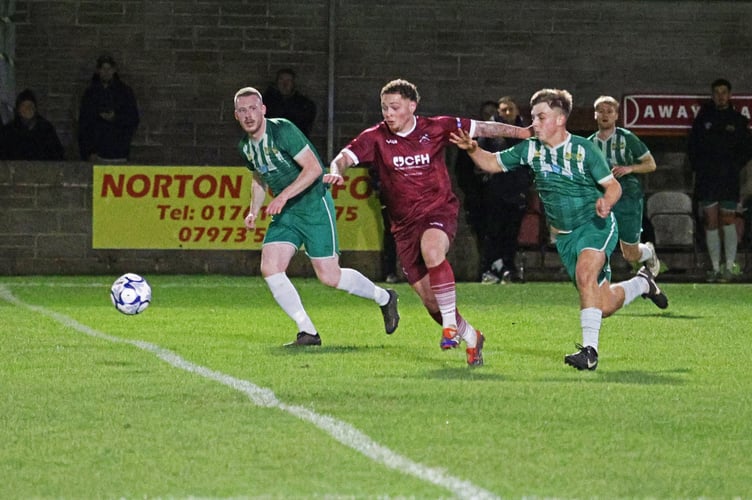 Action from Paulton's big win over Hengrove