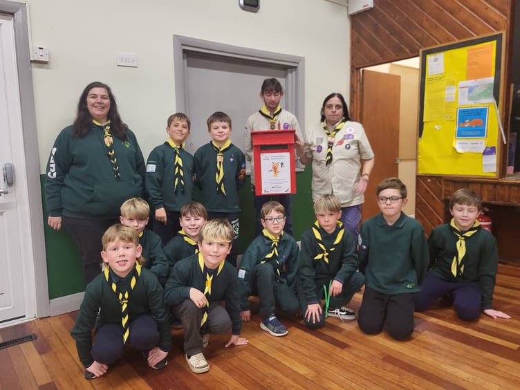 The Midsomer Norton and Radstock scouts gearing up for their annual Christmas post.