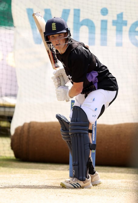 Thomas R in action in the nets at Taunton