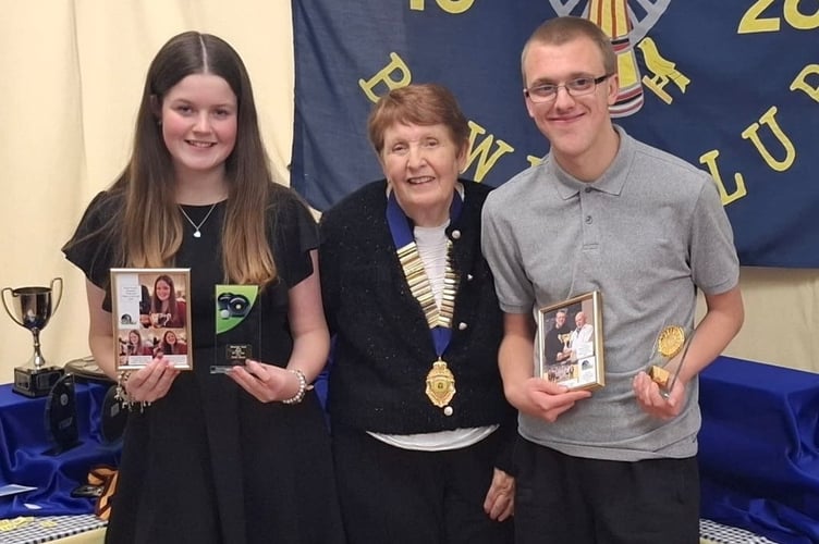 Norwest president Kath Hillman with two of the club's brightest stars Chloe and Jack