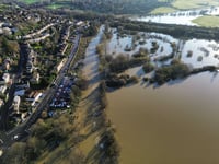 Drone images show village floods after 'extreme weather' event