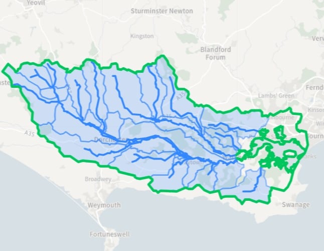 The Poole Harbour Catchment Area In Dorset.