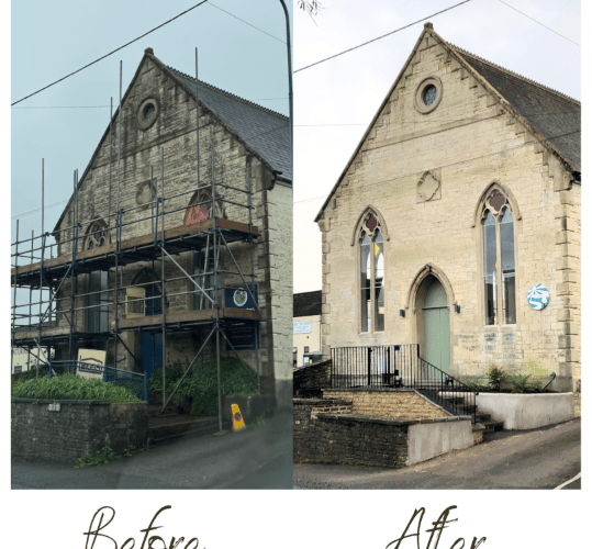 Welton Baptist Church before and after