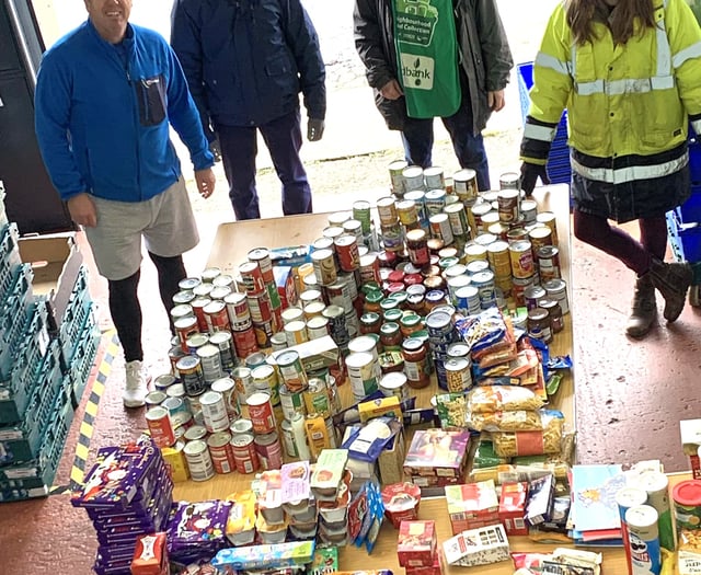 Tesco donates more than two tons of food to Somer Valley Foodbank