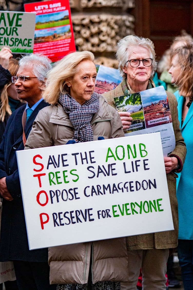 Protestors outside the Guildhall (Image: Jamie Bellinger)
