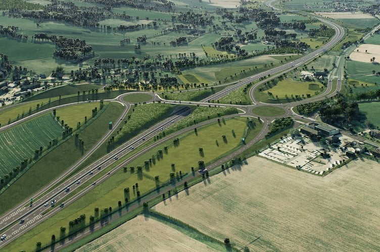 The proposed Mattock's Tree Green junction linking the dualled A358 to the A378 (Image: National Highways)
