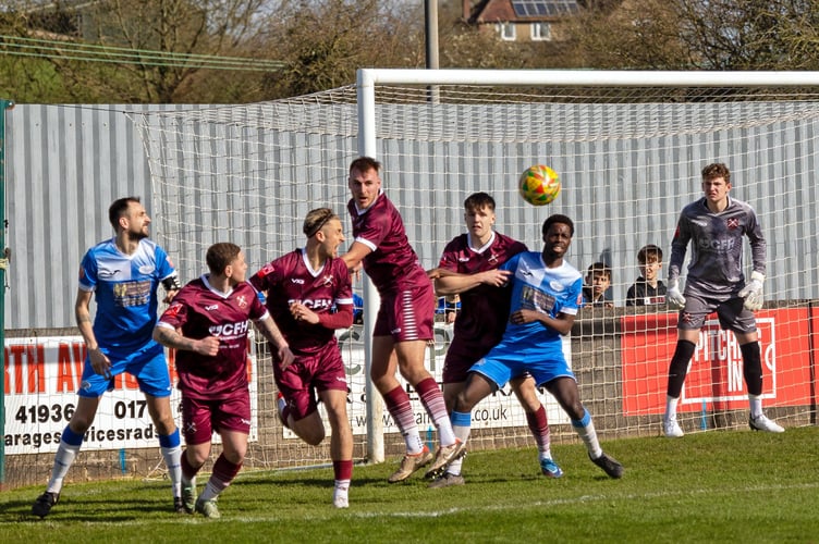 Action at Paulton earlier this season