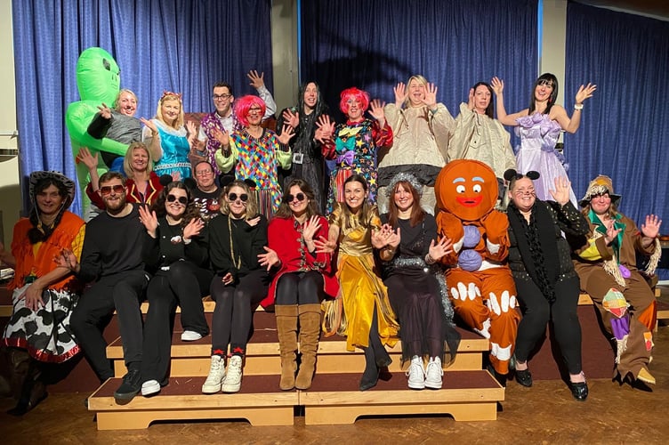 St John's Primary School staff in costume, bringing the magic of Cinderella to life for the children.