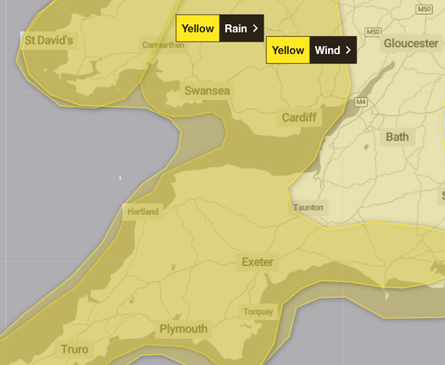 Met Office issues 'heavy rain' warning amid Storm Éowyn threat