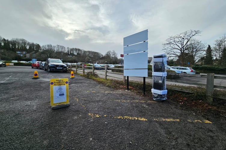 New signs and blank signage appear at South Road Car Park, Midsomer Norton