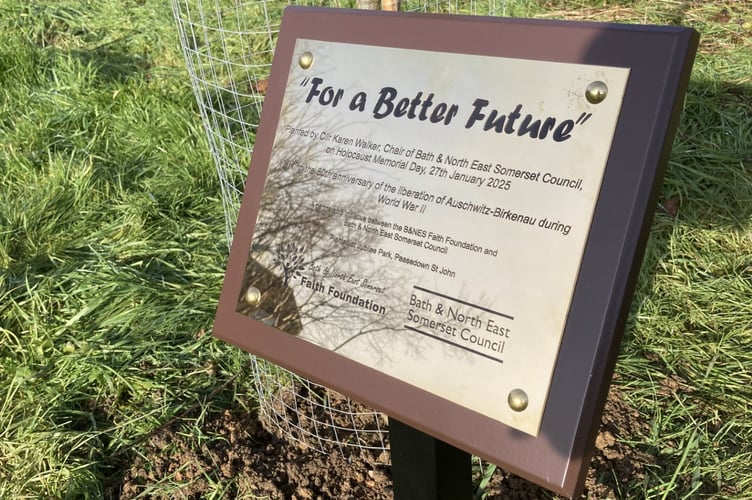 An oak tree was planted in Jubilee Park, Peasedown St John, to mark the 80th anniversary of the liberation of Auschwitz-Birkenau and observe International Holocaust Memorial Day.