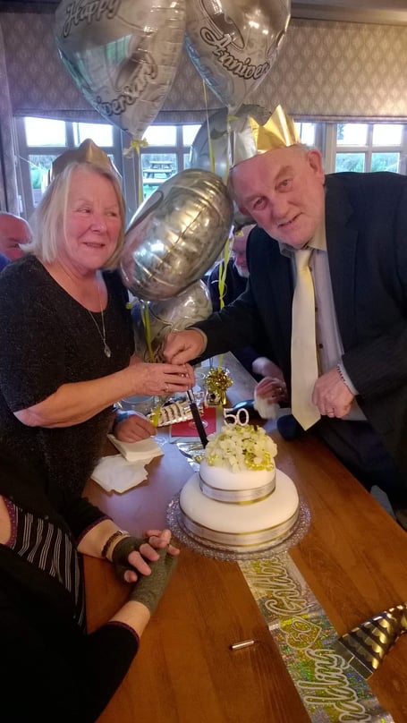 Alan and Gaynor Nippard at their 50th wedding anniversary 