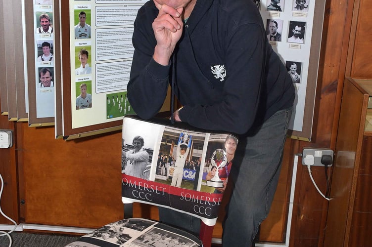 Stuart Tudball - with one of his Somerset-themed chairs