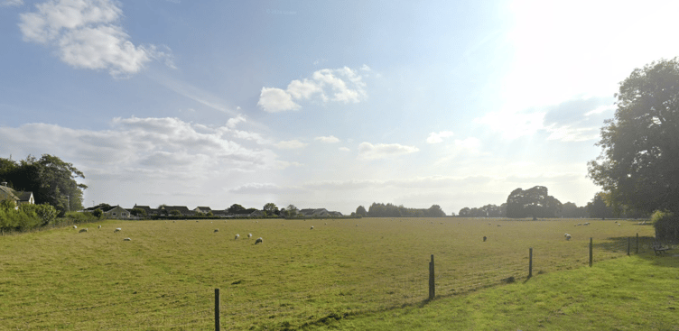 Emlett Field to the south of Hayeswood Road, where the new homes would be built.