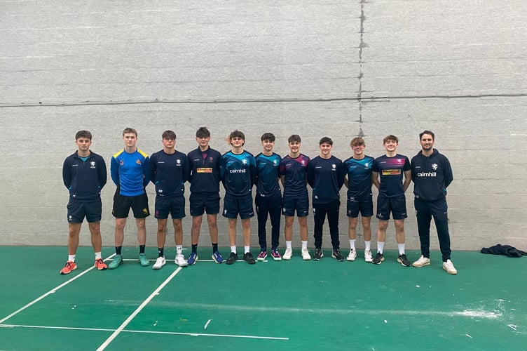 Left to right - James Theedom, Zach Vukusic, Blaise Baker, Theo Lamey, Joe Heywood, Kian Roberts, Ben Sleeman, Seb Linnitt, Oscar Coleman, Will MacDonald and Lewis Gregory. 
