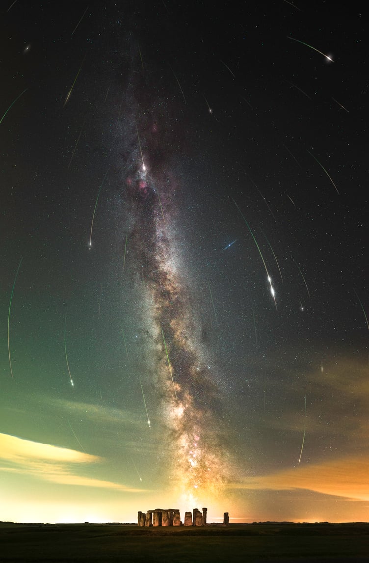 Perseid Meteors over Stonehenge