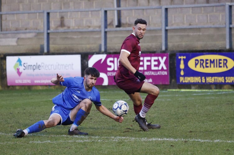 Action from Paulton's 5-0 win over Ilfracombe Town at the beginning of the month