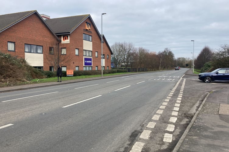 The junction of Ranger Road and the A39 Street Road in Glastonbury, looking north (Photo: Daniel Mumby)