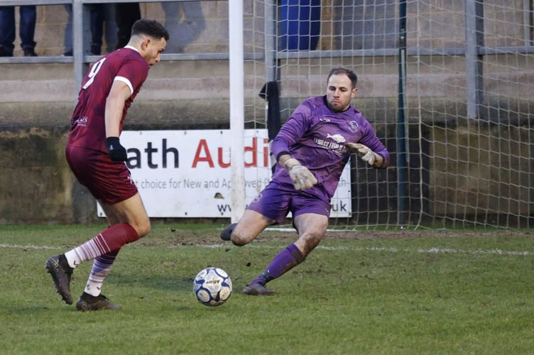 Recent football action at Paulton
