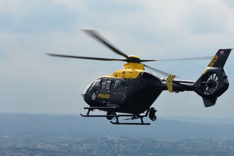 A police helicopter hovered over Wellington after a disturbance broke out in Rockwell Green on Sunday.