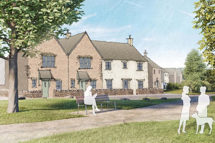 Artist's impression of new homes on Roughmoor Lane in Westbury-sub-Mendip (Graphic: Thrive Architects)