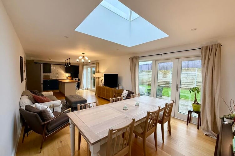 Kitchen, family and dining room